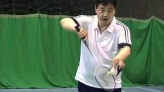 BadmintonBackhand Low Service [upl. by Idroj]