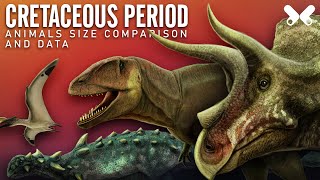 CRETACEOUS PERIOD Dinosaurs and other animals Size comparison and data [upl. by Ddet]