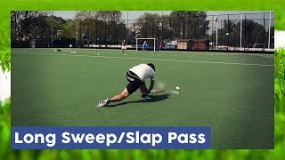 Long SlapSweep Pass  Field Hockey Technique  HockeyheroesTV [upl. by Atiragram621]