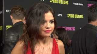 Selena Gomez Interview  Spring Breakers Premiere [upl. by Yelloh]