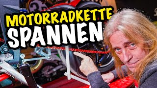 SO spannst du DEINE Motorradkette – HOW TO [upl. by Manya890]