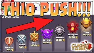 BEST TH10 TROPHY PUSHING ATTACK STRATEGY [upl. by Emiaj]