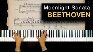 Moonlight Sonata  Beethoven  piano  hands  sheet music [upl. by Jac]