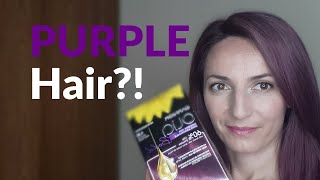 Dyeing My Hair At Home GARNIER Olia VIOLET RED 426 I Review [upl. by Yduj]