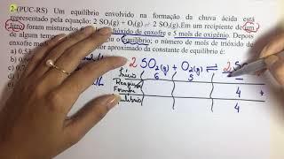 Exercício 2 Equilíbrio Químico [upl. by Eittam]