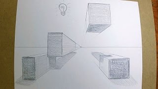 How to Draw Boxes in 1Point Perspective [upl. by Ariaz]