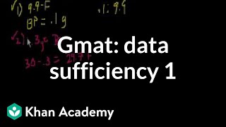 GMAT Data sufficiency 1  Data sufficiency  GMAT  Khan Academy [upl. by Relyuhcs515]