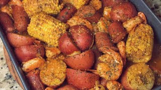 Oven Shrimp Boil 🦐  Kitchen Trap Queen [upl. by Lyret]