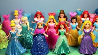 Huge Magiclip Disney Princesses Collection with dresses amp dolls [upl. by Tammany]