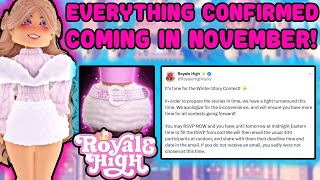 Everything Confirmed Coming In November Royale High Glitterfrost Update News [upl. by Halihs]