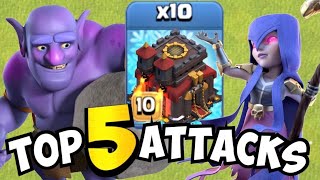 TOP 5 BEST TH10 ATTACK STRATEGIES FOR 2021 with AND without Siege Machines  Clash of Clans [upl. by Pare]