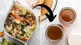 How I turn SCRAPS into Vegetable Broth  LowWaste Hacks [upl. by Addie169]