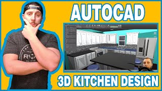 AUTOCAD 2020  3D KITCHEN AND CABINET DESIGN PART 1 [upl. by Nodnar804]