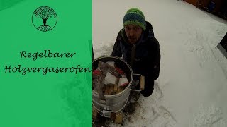 DIY regelbarer Holzvergaserofen  Outdoorküche [upl. by Gschu405]