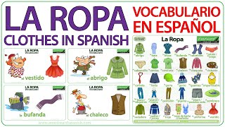 Learn Spanish Clothes Vocabulary  La Ropa Vocabulario en Español  Names of Clothes in Spanish [upl. by Laleb]