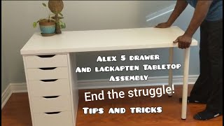 IKEA Alex Drawer And Lagkapten Tabletop Desk Assembly  Instructions  Connection Tips TowneBlvdTiy [upl. by Elisabet]