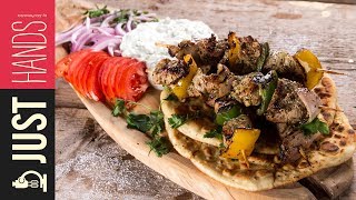 Greek pork souvlaki  Akis Petretzikis [upl. by Aiderfla]