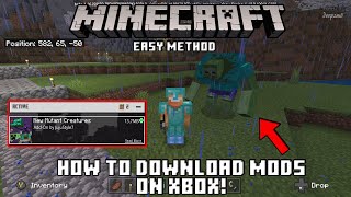 Minecraft  How to Download Mods on Xbox Easy Method [upl. by Odnamla]