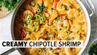 CREAMY CHIPOTLE SHRIMP  best easy shrimp recipe lowcarb amp keto [upl. by Irbmac]