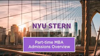 Parttime MBA Admissions Overview [upl. by Cailly]