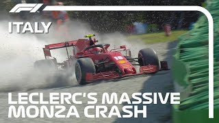 Charles Leclercs HighSpeed Crash at Monza  2020 Italian Grand Prix [upl. by Eceirahs]