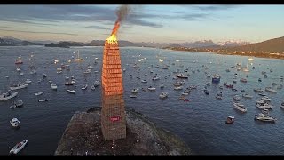 How we lit the Worlds tallest annual bonfire  Slinningsbålet 2015 34m [upl. by Juditha268]