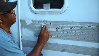 RV vinyl adhesive removal [upl. by Ellesij]