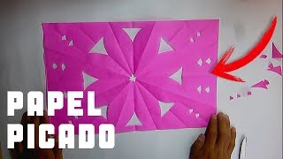 PAPEL PICADO FÁCIL  NUEVA EXPLICACIÓN  FOLKLORE MEXICANO [upl. by Hartzel]