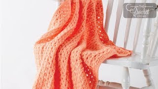 Crochet Granny in Rows Blanket  BEGINNER  The Crochet Crowd [upl. by Eellah]