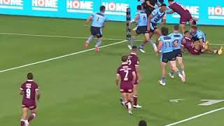 QLD Maroons Xhavier Coates impressive moment scoring the first try for MaroonsGame 2 [upl. by Dorthy942]