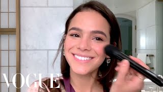 Blue Beetle Star Bruna Marquezines Guide to Brazilian Glow in the Winter  Beauty Secrets  Vogue [upl. by Tur873]