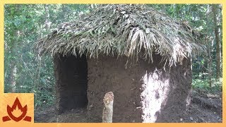 Primitive Technology Palm Thatched Mud Hut [upl. by Josh]