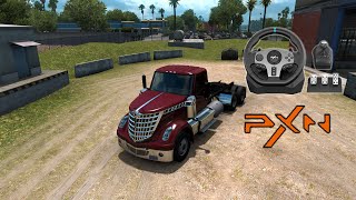 American Truck Simulator  PXN V9 steering wheel gameplay [upl. by Noterb780]