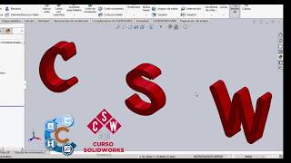 Solidworks letras y texto en 3D [upl. by Stag]