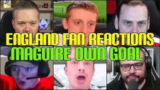 ENGLAND FANS REACTION TO THE MAGUIRE OWN GOAL  FANS CHANNEL [upl. by Eidnalem]