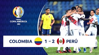 HIGHLIGHTS COLOMBIA 1  2 PERÚ  COPA AMÉRICA 2021  200621 [upl. by Kauffmann]