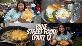 Pune Street Food  Misal Pav Chole Bhature Kebabs amp More [upl. by Quartis6]