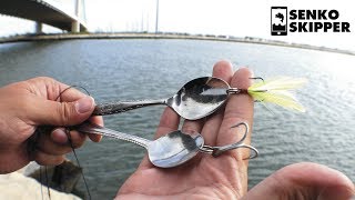 Homemade Spoons Using Lures for Blue Fish [upl. by Myers]