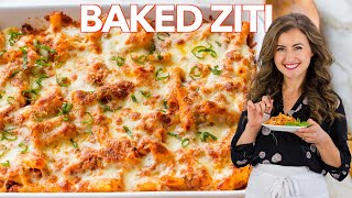 Baked ZITI Recipe  Easy PASTA CASSEROLE [upl. by Anrahs]