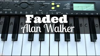 Faded  Alan Walker  Easy Keyboard Tutorial With Notes [upl. by Einhpad464]