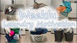 WEEKLY LAUNDRY MOTIVATION  BUSY MAMA OF FOUR amp LOTS OF LAUNDRY  LOADS OF LAUNDRY FOR A FAMILY OF 6 [upl. by Orwin]