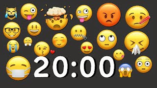 100 EMOJI ANIMATION  20 Minute Countdown Timer With Background Music [upl. by Areta]