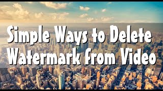 Simple Ways to Delete Watermark from Video [upl. by Greff]