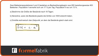 Exponentielles Wachstum Textaufgabe Bakterienkolonien – Logarithmus – GTR Casio fxcg 50 [upl. by Hut]