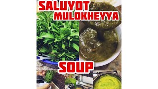 How to cook SALUYOT SOUP  in Arabic molokheyyamulukhiya SOUP😋😋 [upl. by Norby]