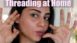 How to Thread Upper lips and Eyebrow AT HOME  SIMMY GORAYA [upl. by Pheni]