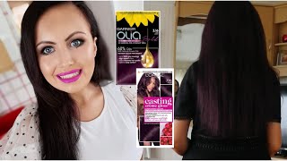 Hair Dye Routine Garnier Olia 316 Deep Violet amp L’Oréal Casting Creme Gloss 316 Plum [upl. by Cheatham771]