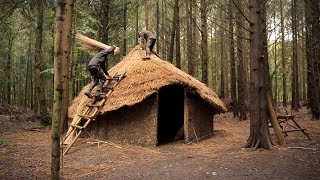 Building an Iron Age Roundhouse  Thatching the Roof  Bushcraft Project PART 9 [upl. by Kowatch]