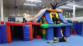 WE MADE A GIANT GYMNASTICS FORT MANSION INSANE [upl. by Rew]