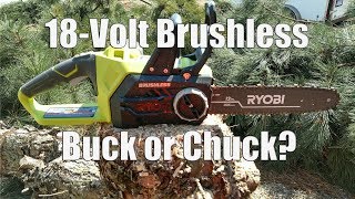 RYOBI ONE 18Volt Brushless 12quot Chainsaw Review P548 [upl. by Yduj]